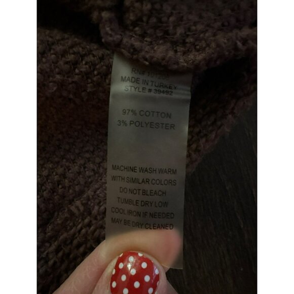 Soft Surroundings Brown Knit Button-Down Snap Closure Shirt Size Petite Medium - Picture 4 of 6